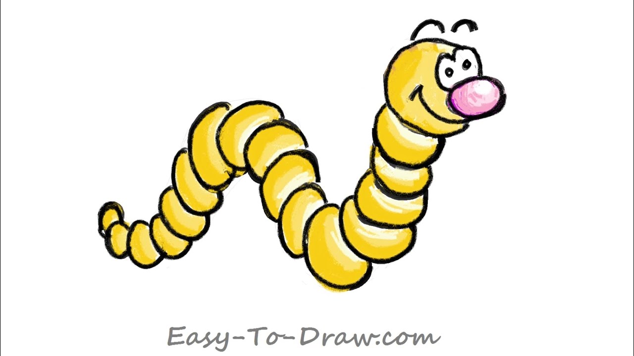 1280x720 How To Draw A Cartoon Worm
