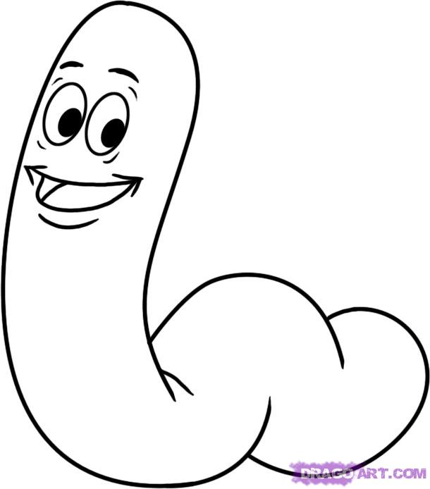 610x694 Step How To Draw A Worm