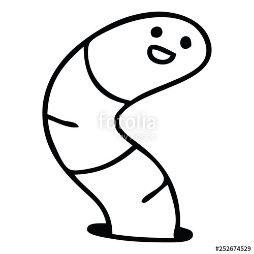 500x500 Quirky Line Drawing Cartoon Worm Stock Image And Royalty Free
