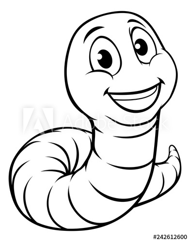 392x500 A Caterpillar Worm Cute Cartoon Character Mascot In Outline