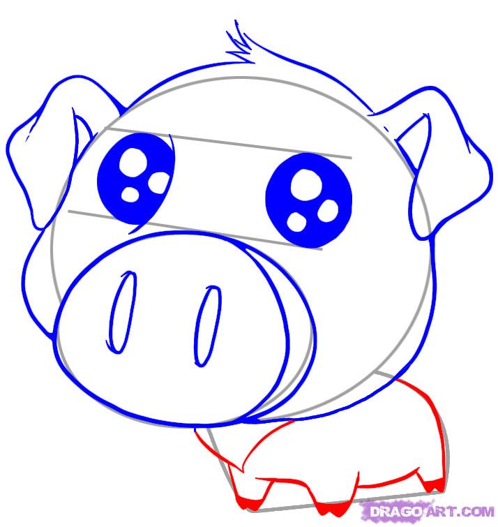 714x755 Step How To Draw A Cute Pig