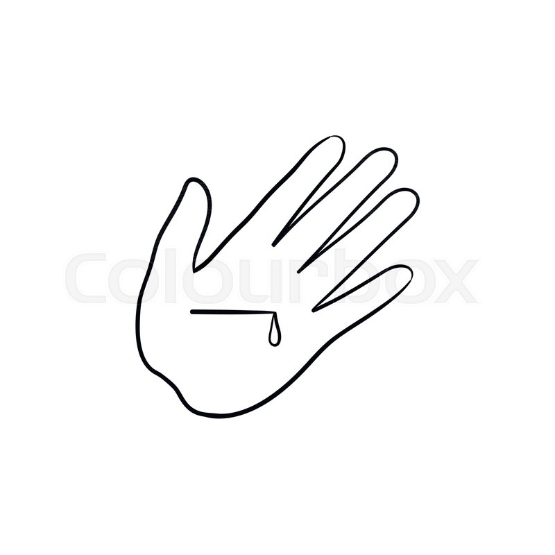 800x800 A Hand With A Wound Hand Drawn Outline Stock Vector Colourbox
