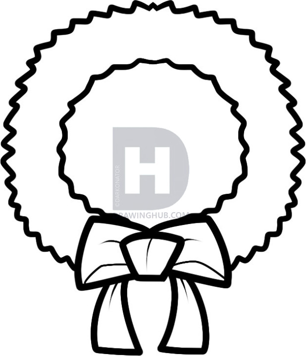 618x720 How To Draw A Wreath For Kids, Step