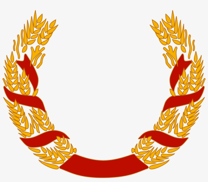 820x715 Laurel Wreath Garland Wheat Drawing