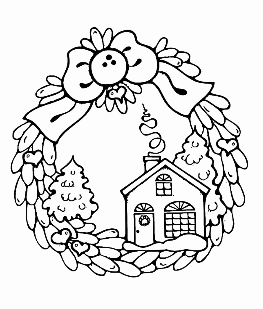 889x1044 Christmas Wreath Coloring Pages Awesome Images Duck Outline