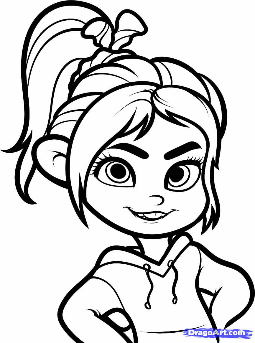 865x1164 how to draw vanellope from disney's wreck it ralph drawing