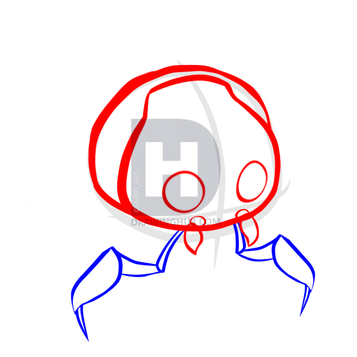 720x720 How To Draw A Newborn Cybug From Wreck It Ralph, Step