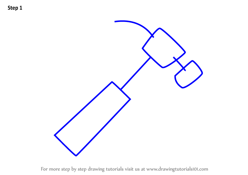 844x598 Learn How To Draw Hammer And Wrench