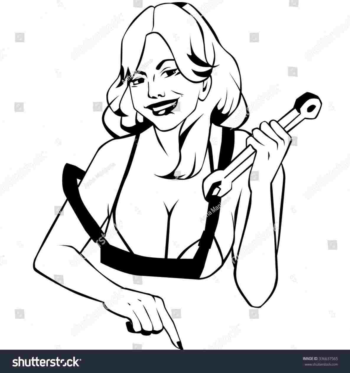 1185x1264 Cute Wrench Drawing