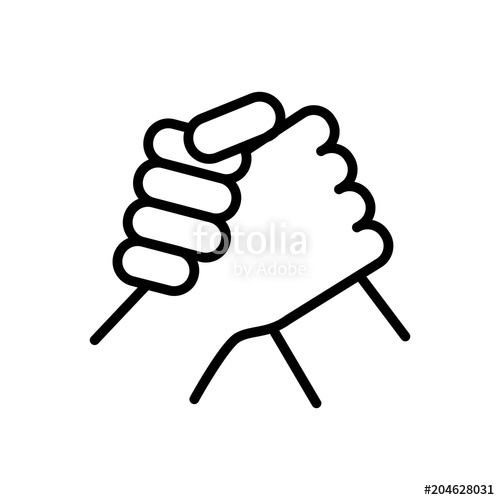 500x500 Arm Wrestling Sportive Icon Simple Illustration Outline Style