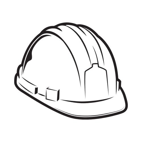 500x500 Hard Hat Bw Clip Art