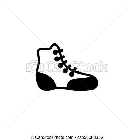 450x470 Boxing Shoe Wrestling Boot Flat Vector Icon Boxing Shoe