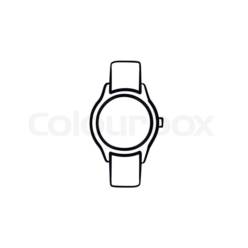 800x800 Wrist Watch Hand Drawn Outline Doodle Stock Vector Colourbox