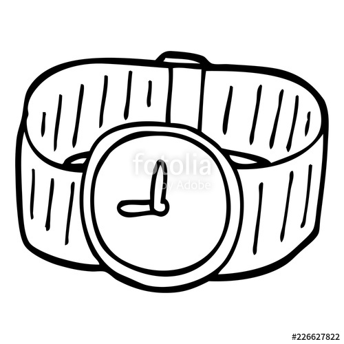 500x500 Line Drawing Cartoon Wrist Watch Stock Image And Royalty Free