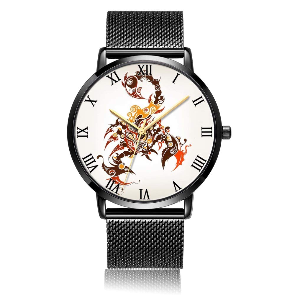 1000x1000 Customized Scorpion Tattoo Art Wrist Watch, Black