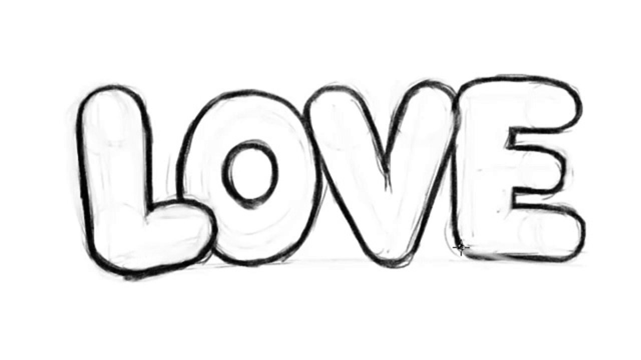 1280x720 Bubble Letters How To Draw Love In Cursive How To Draw Love How