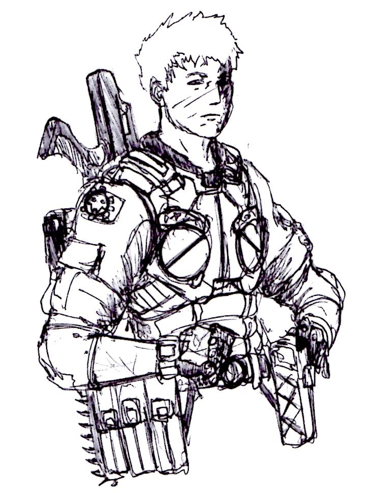 731x963 Soldier Drawing Gears War For Free Download