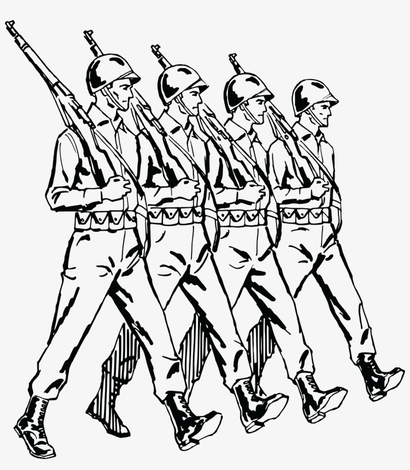 820x939 Army Of Soldiers Clipart Black And White Png Image Transparent