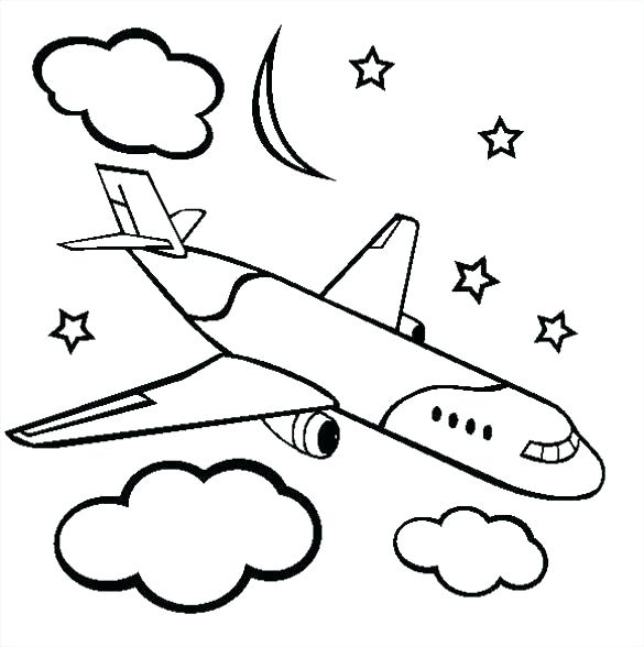 585x588 Airplane Drawing Sky For Free Download