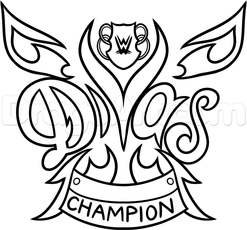 958x893 How To Draw The Wwe Diva Championship Belt, Step