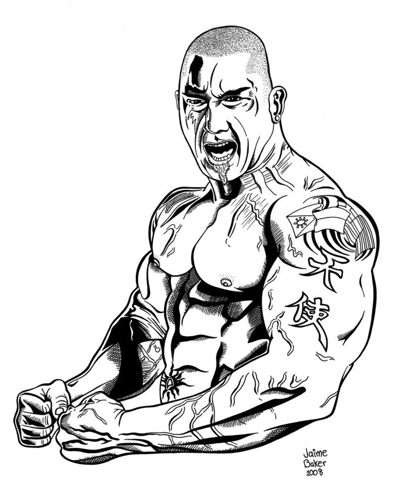 830x962 Batista Drawing Wwe Cartoon Sketches, Drawings, Cartoon