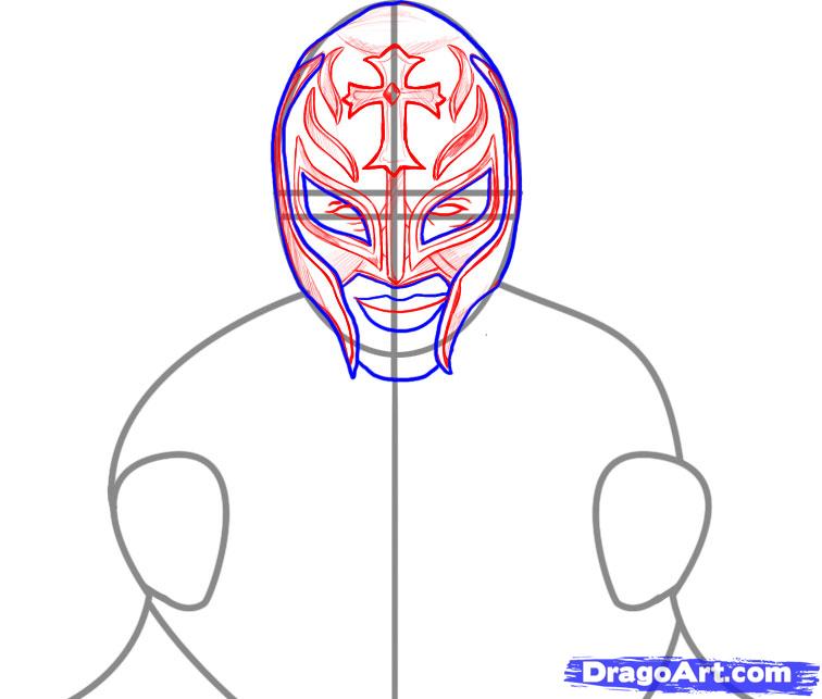756x643 Draw Rey Mysterio, Step