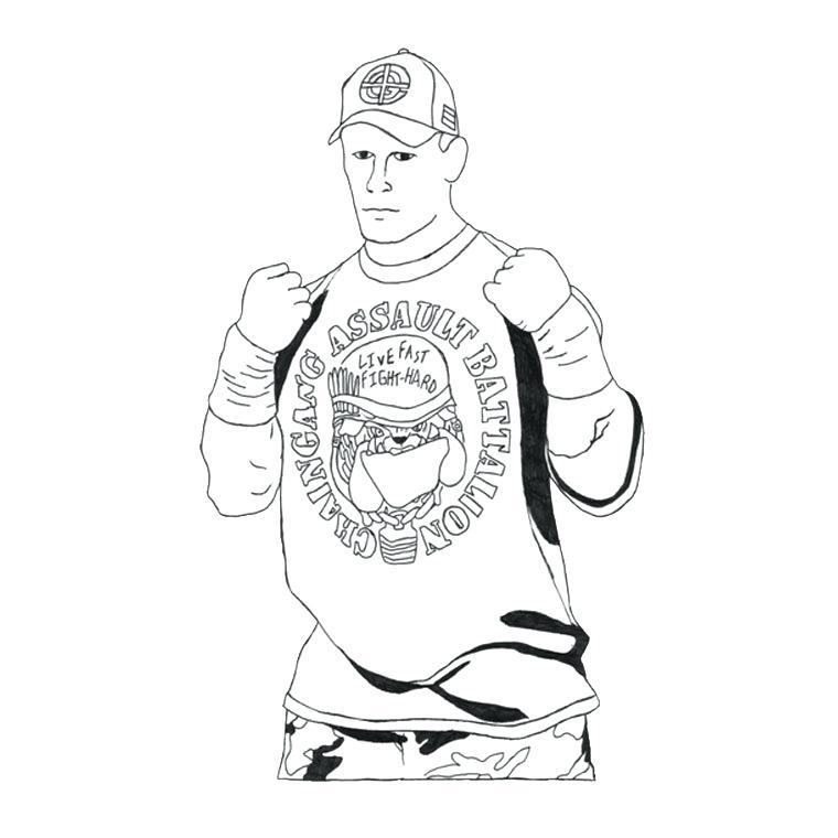 760x760 John Coloring Sheets S Printable Pages Colouring Wwe Cena