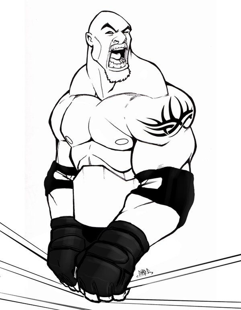 988x1268 Wwe Coloring Pages Goldberg