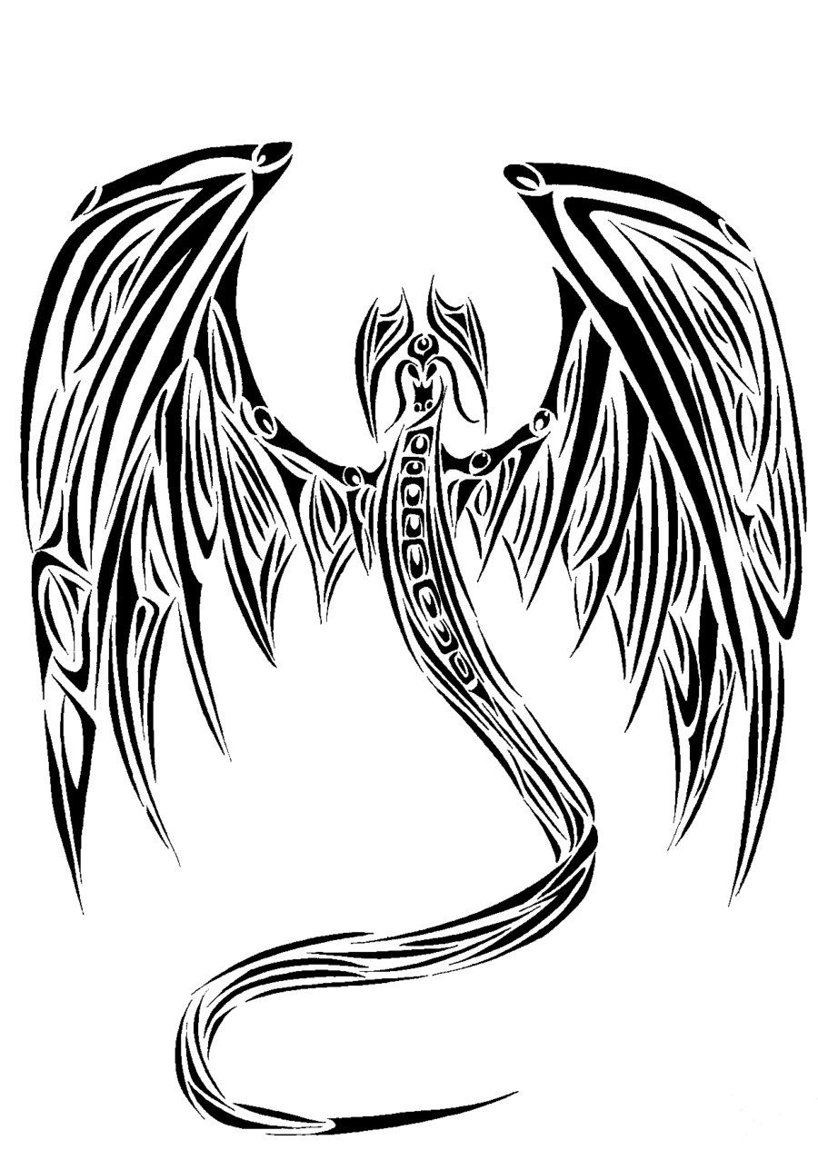 900x1266 tribal wyvern