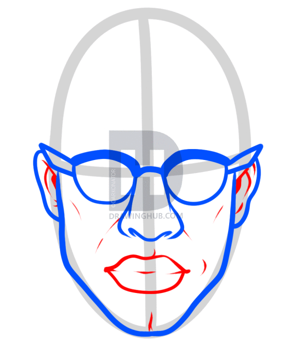 593x720 How To Draw Malcolm X, Step