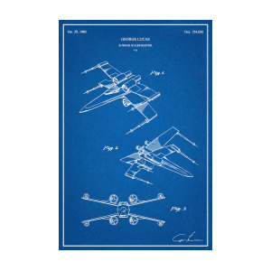 300x300 Restored Original Patent Drawing For The T X Wing Starfighter