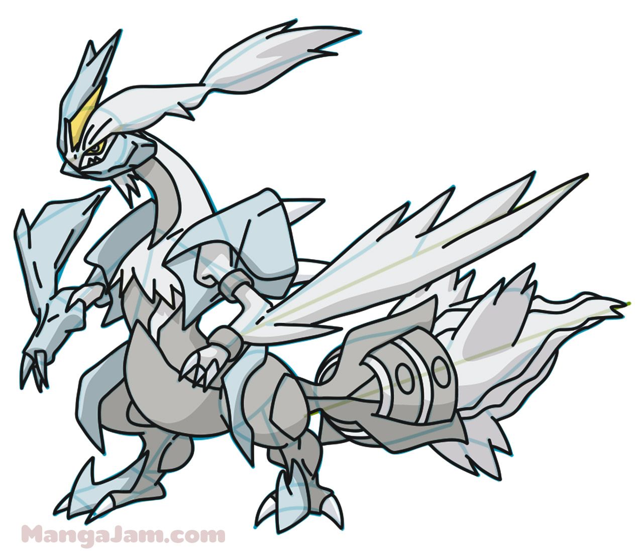 1280x1097 How To Draw Kyurem From Pokemon Step