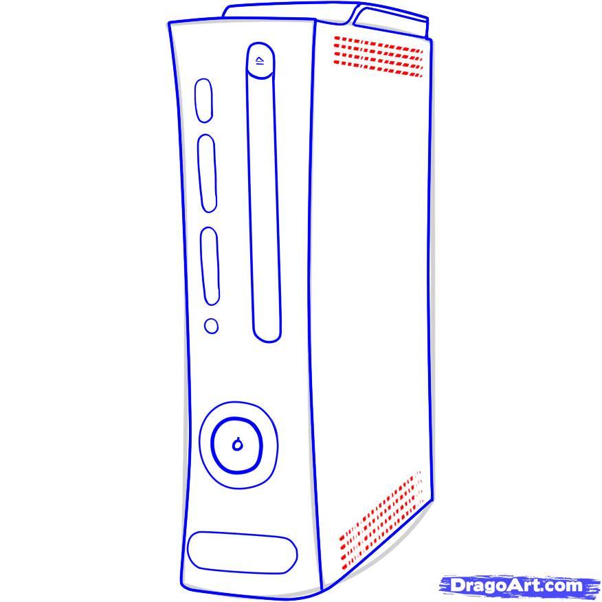 876x876 Red Xbox Controller Drawing