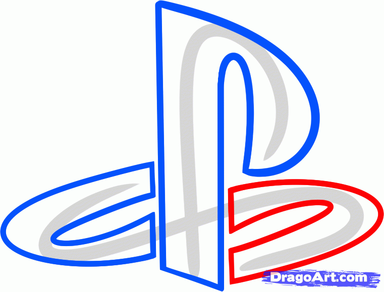 761x579 How To Draw The Playstation Logo, Step