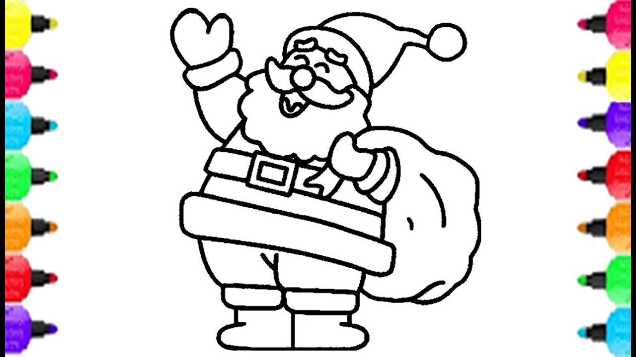 1280x720 Santa Claus Coloring Pages How To Draw Santa Claus Merry Christmas