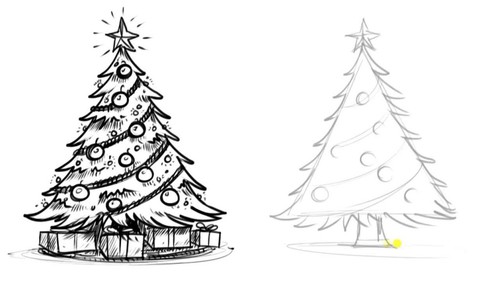 500x281 Christmas Tree Drawing Discovered