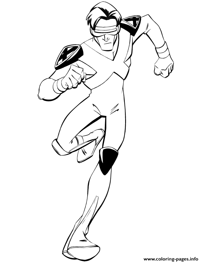 670x867 X Men Cyclops Running Coloring Pages Printable