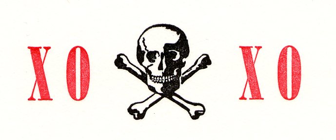 689x287 Letterpress Stationery, Xo Skull Xo Rit Press Rit