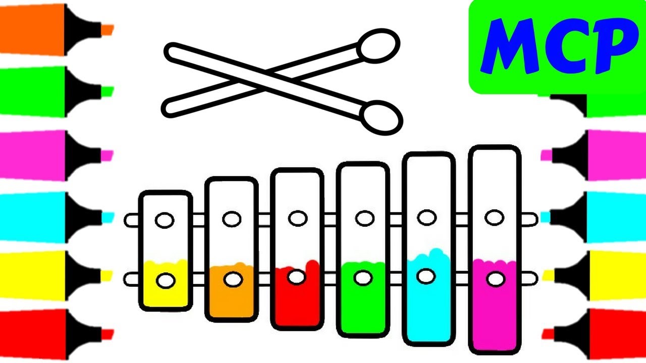 1280x720 Coloring Pages Xylophone For Kids