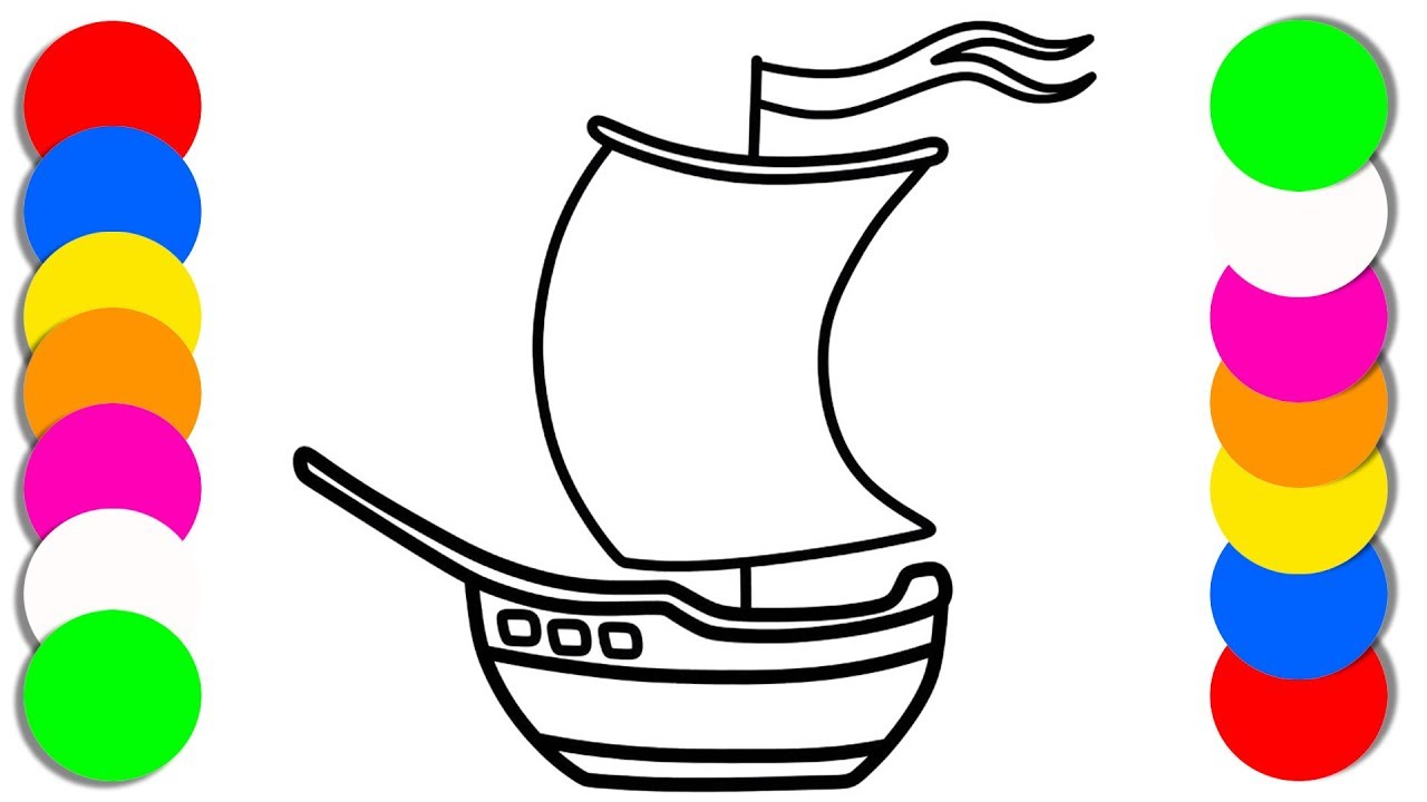 1280x720 drawing yacht yacht coloring and drawing learn colors