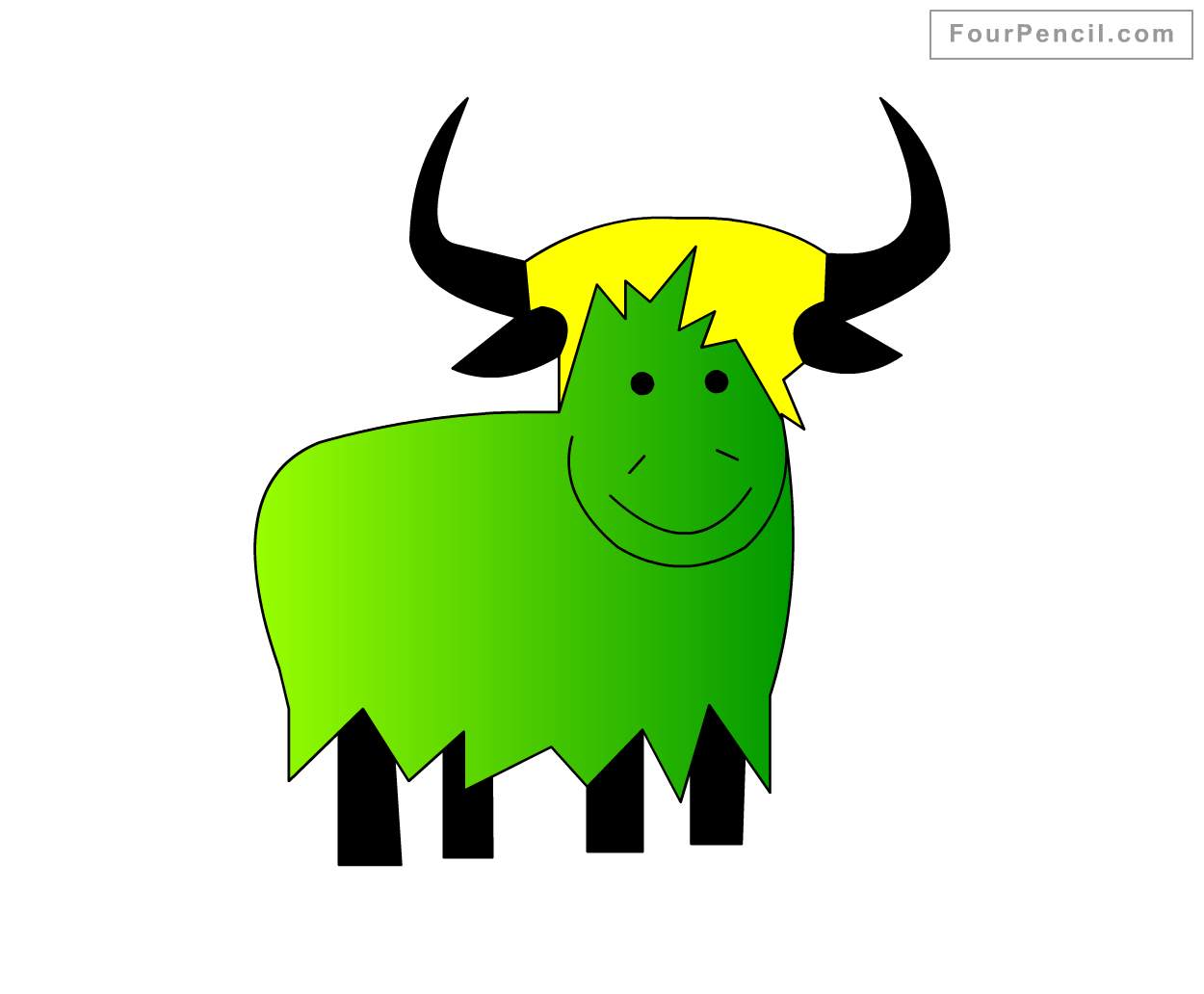 1250x1032 How To Draw Yak For Kids Step
