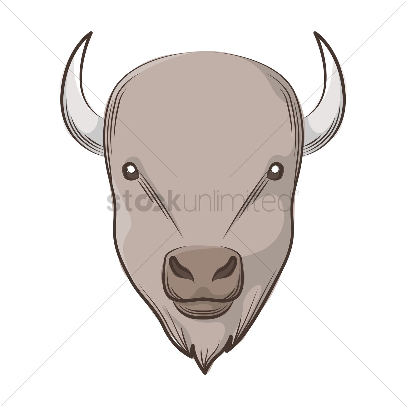 1300x1300 Yak Head Vector Image