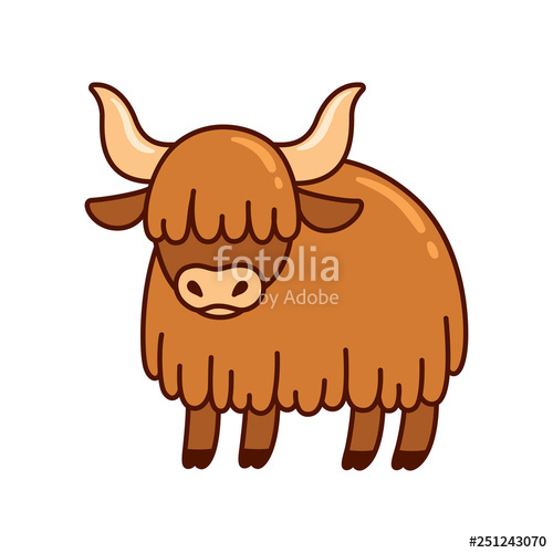 500x500 Cute Cartoon Yak Drawing Stock Image And Royalty Free Vector
