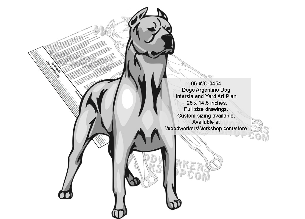 1024x736 Dogo Argentino Intarsia Or Yard Art Woodworking Pattern
