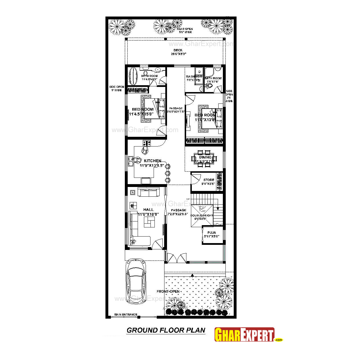 1200x1200 House Plan For Feet