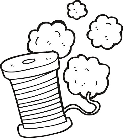 392x440 Black And White Cartoon Yarn Stock Vectors
