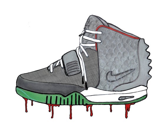 yeezy shoe drawing