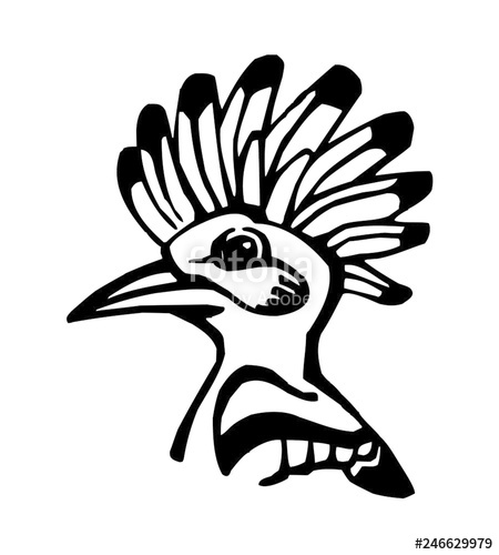450x500 Hoopoe Yellow Bird With Large Erectile Crest, And Black And White