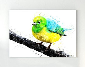 340x270 Yellow Bird Drawing Etsy