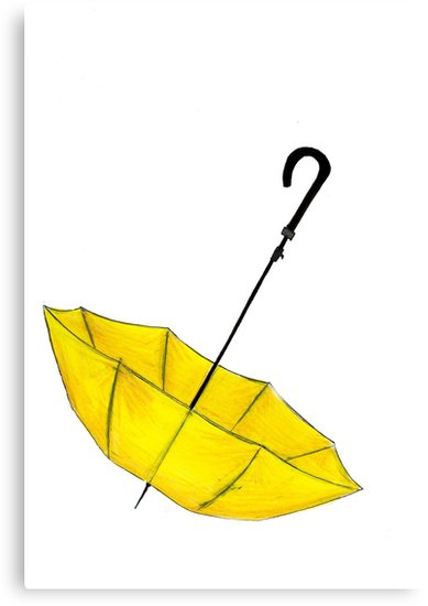 389x550 The Yellow Umbrella Canvas Print